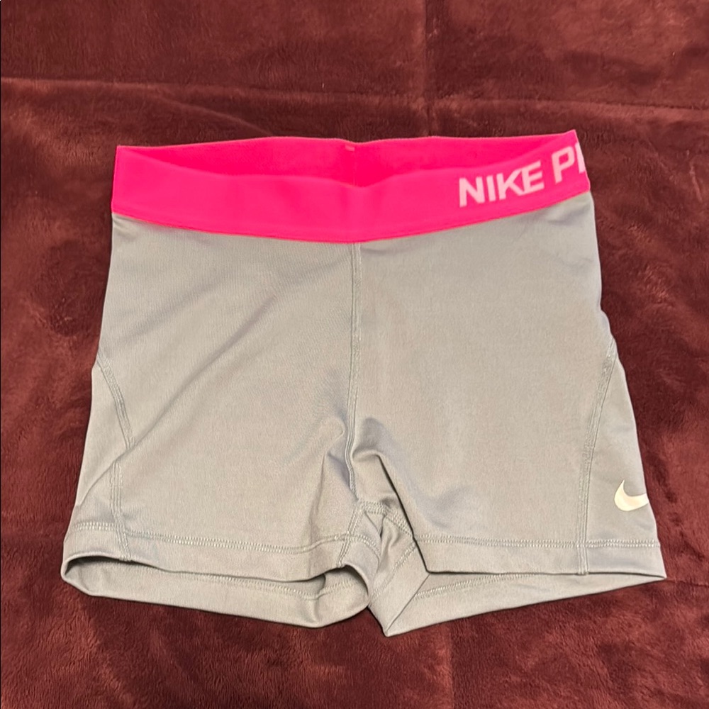 Nike Gray and Pink Athletic Shorts
